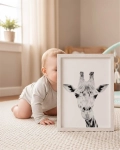 Zwierzęcy plakat Żyrafa – piękna ilustracja do pokoju dziecka