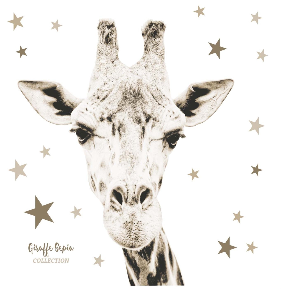 Naklejka na ścianę Żyrafa Sepia do pokoju dziecięcego – dekoracja Mała Pracownia