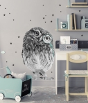 Sowa w miętowym monoklu – naklejka na ścianę dla dzieci Mała Pracownia