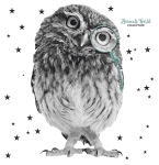 Naklejka ścienna sowa z monoklem – dekoracja do pokoju dziecka