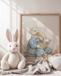 Obrazek Gąska i króliczek – ilustracja do pokoju dziecka | Mała Pracownia
