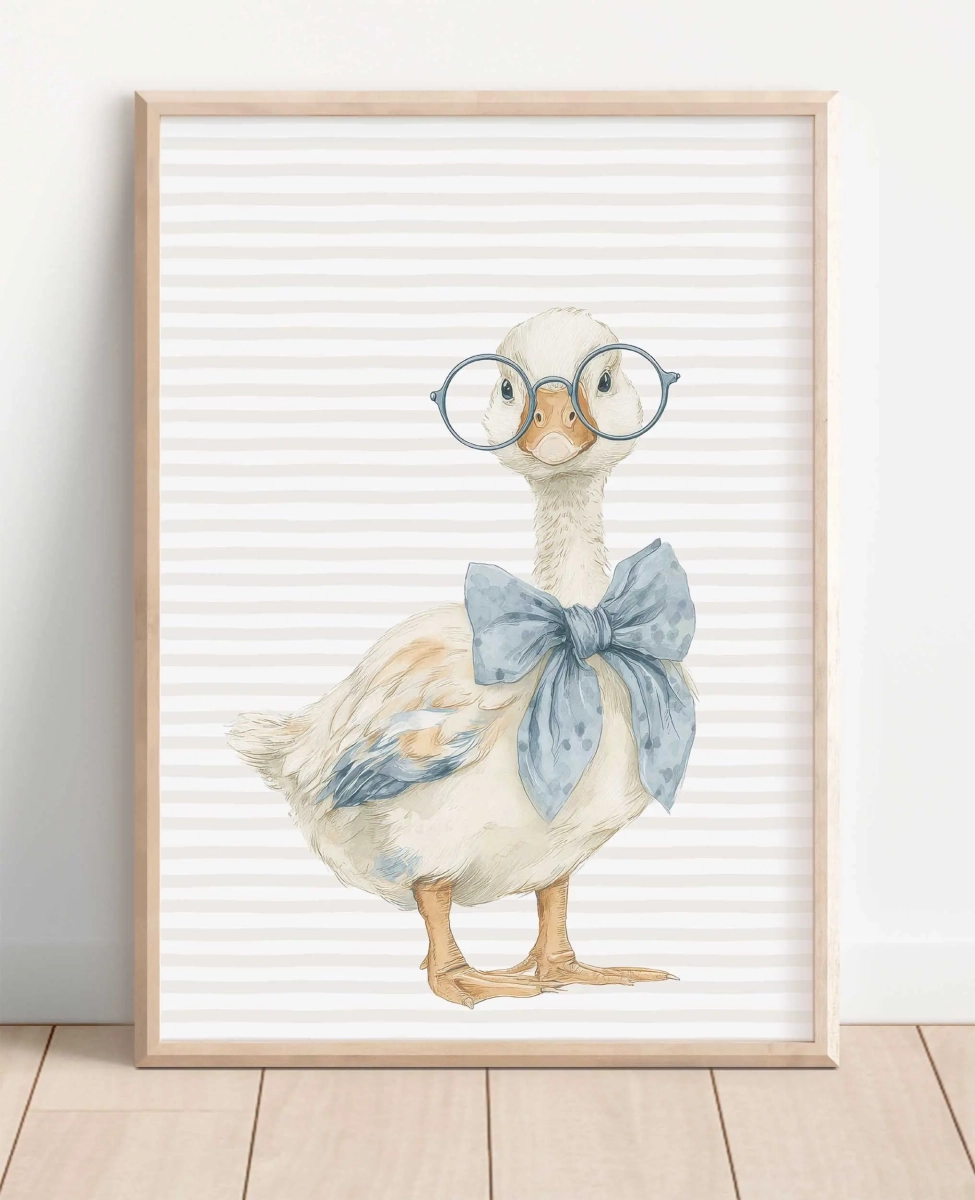 Retro Gąska w okularach – plakat na ścianę dla dzieci w stylu vintage | Mała Pracownia