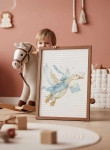 Plakat Gąska listonoszka – pastelowa dekoracja ścienna w stylu retro dla dzieci | Mała Pracownia