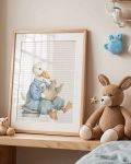 Gąska z książeczką i króliczkiem – pastelowa dekoracja pokoju dziecka | Mała Pracownia