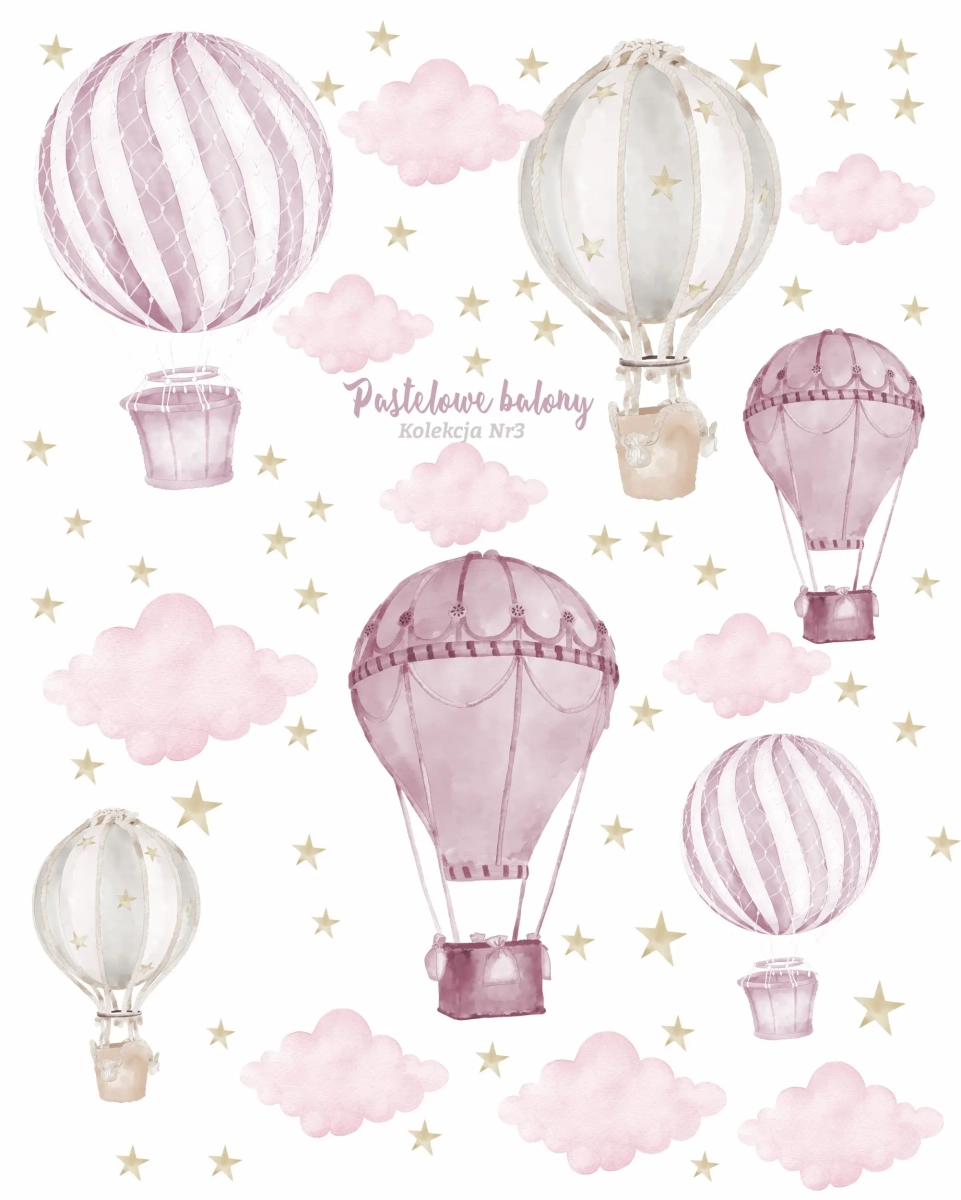 Akwarelowe balony naklejka pokój dziewczynki – Mała Pracownia