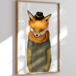 Plakat Lisek retro w stylu boho do pokoju dziecka – Mała Pracownia