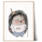 Plakat Jeżyk retro w stylu boho do pokoju dziecka – Mała Pracownia