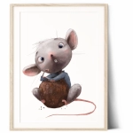 Plakat Myszka vintage na ścianę dla dzieci – Mała Pracownia