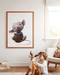 Plakat Myszka z kokosem na ścianę dla dzieci – Mała Pracownia