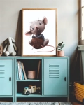 Plakat Myszka retro w stylu boho do pokoju dziecka – Mała Pracownia