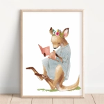 Plakat Kangurek z mamusią w stylu retro – Mała Pracownia