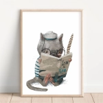 Plakat Kot marynarz retro dla dzieci – Mała Pracownia