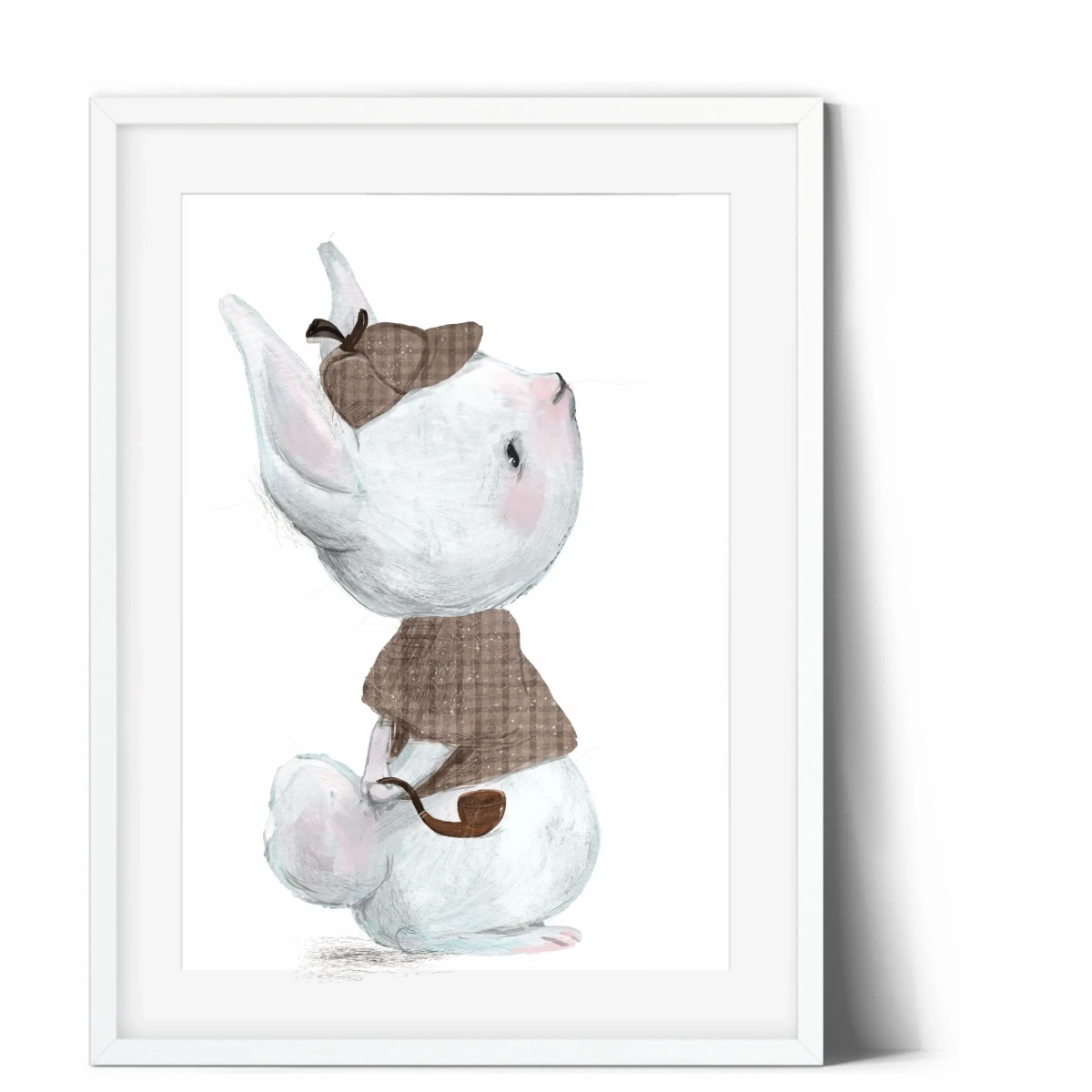 Plakat Króliczek w czapce detektywa – Mała Pracownia