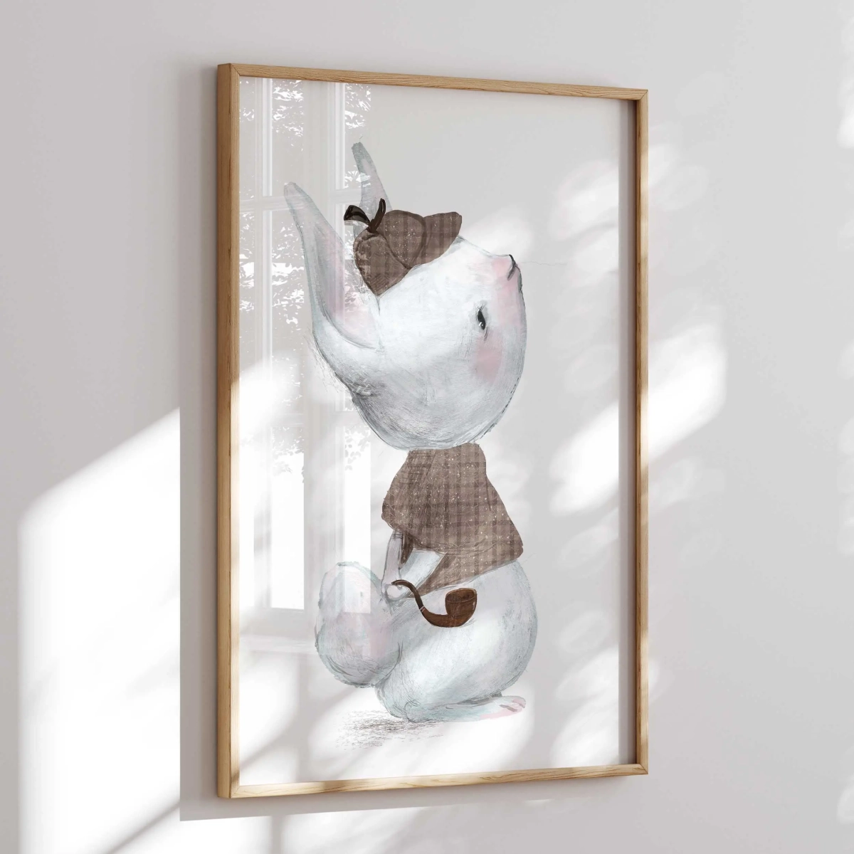 Uroczy Króliczek Sherlock – plakat na ścianę dla dzieci – Mała Pracownia