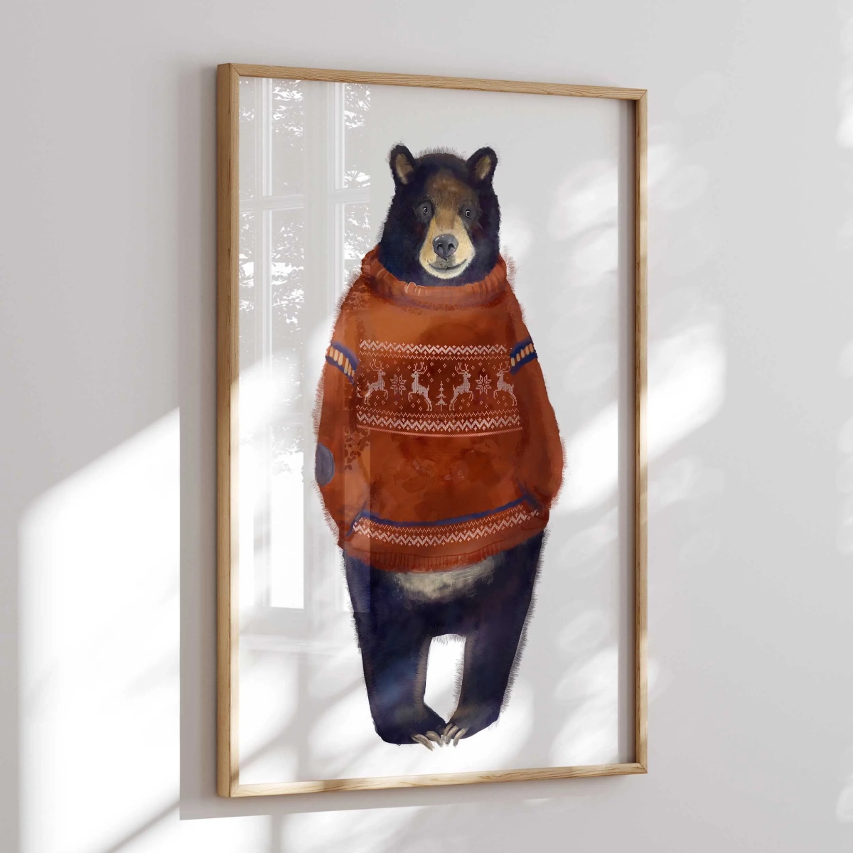 Plakat Miś w czerwonym sweterku dla dzieci – Mała Pracownia