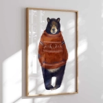 Plakat Miś w czerwonym sweterku dla dzieci – Mała Pracownia