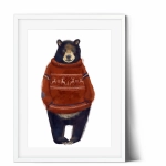 Miś w sweterku – plakat boho do pokoju dziecka – Mała Pracownia