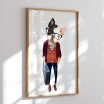 Plakat Buldog w okularach dla dzieci – Mała Pracownia