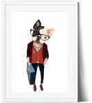 Buldog w swetrze – plakat retro dla dzieci – Mała Pracownia