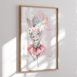 Króliczek baletnica – ozdoba ścienna dla dziewczynki
