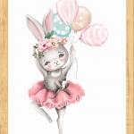 Pastelowy plakat z króliczkiem – Balet Nr.1
