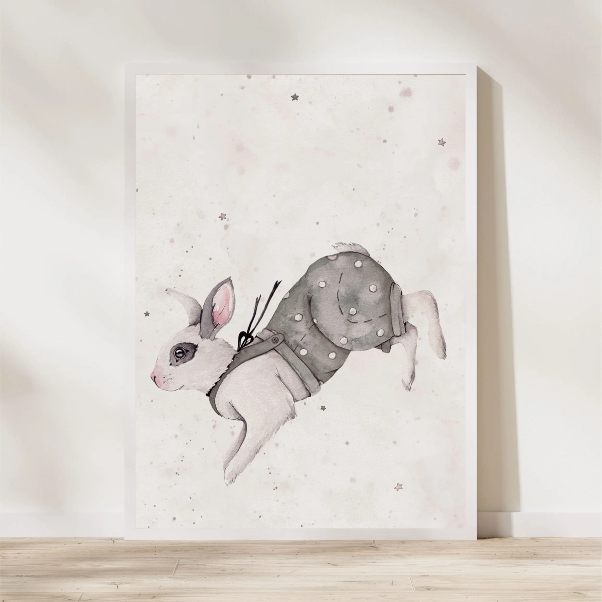 Króliczek retro – plakat vintage w stylu boho dla dzieci | Mała Pracownia