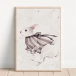 Króliczek w brązowej bluzeczce – plakat na ścianę | Mała Pracownia
