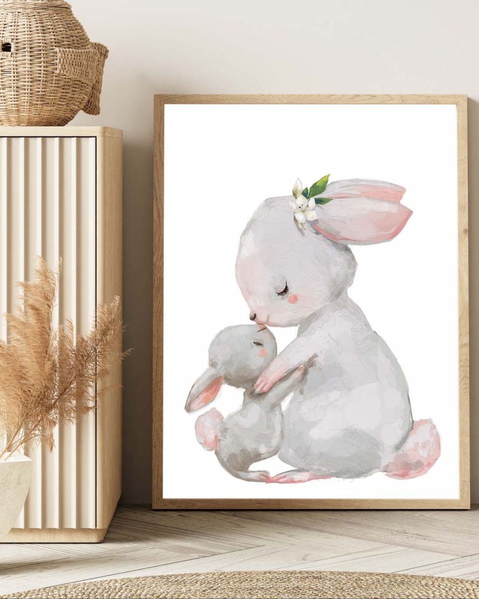 Króliczek i jego mama - Plakat na ścianę dla dzieci.jpg