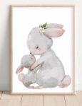 Króliczek i jego mama - Plakat, obrazek na ścianę dla dzieci.jpg