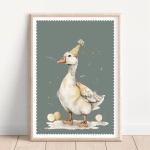 Plakat Gąska retro Nr 1 na ścianę dla dzieci – Mała Pracownia