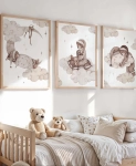 Plakaty Misie Sleepy Teddy – zestaw dekoracji pokoju dziecka | Mała Pracownia