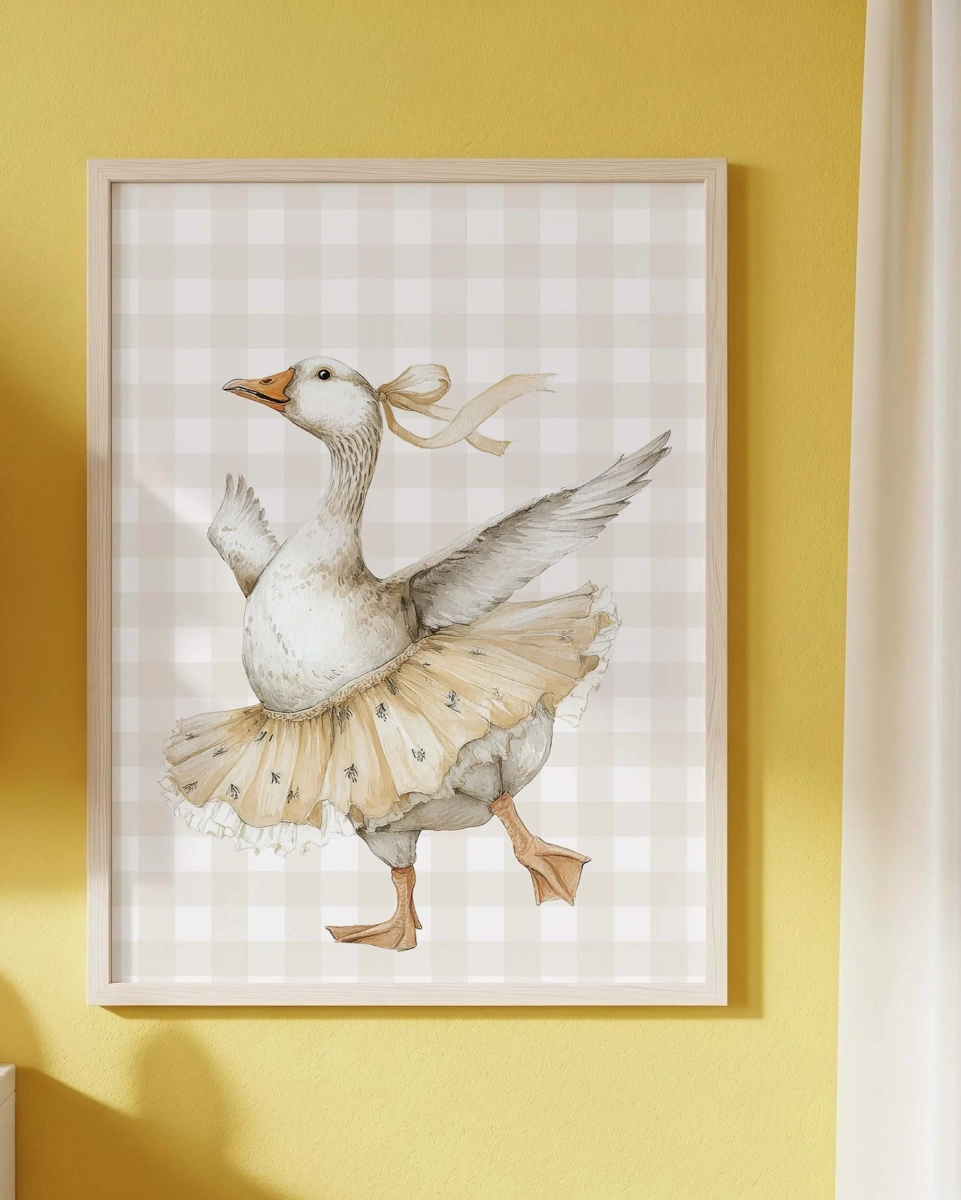 Plakat Gąska retro baletnica do pokoju dziewczynki – Mała Pracownia
