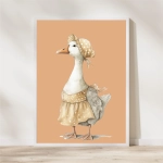 Plakat Gąska retro w fartuszku na ścianę dla dzieci – Mała Pracownia