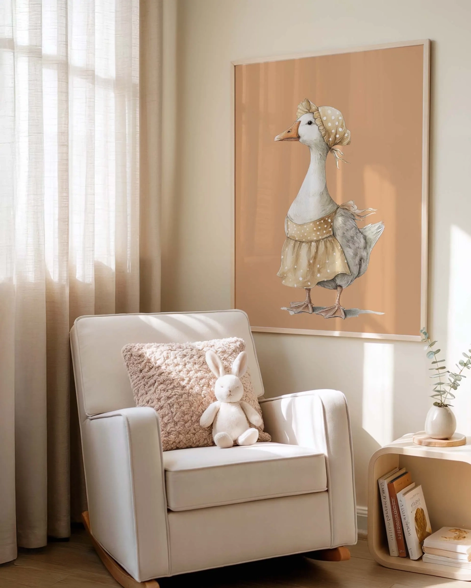 Plakat Gąska retro w fartuszku w stylu vintage – Mała Pracownia