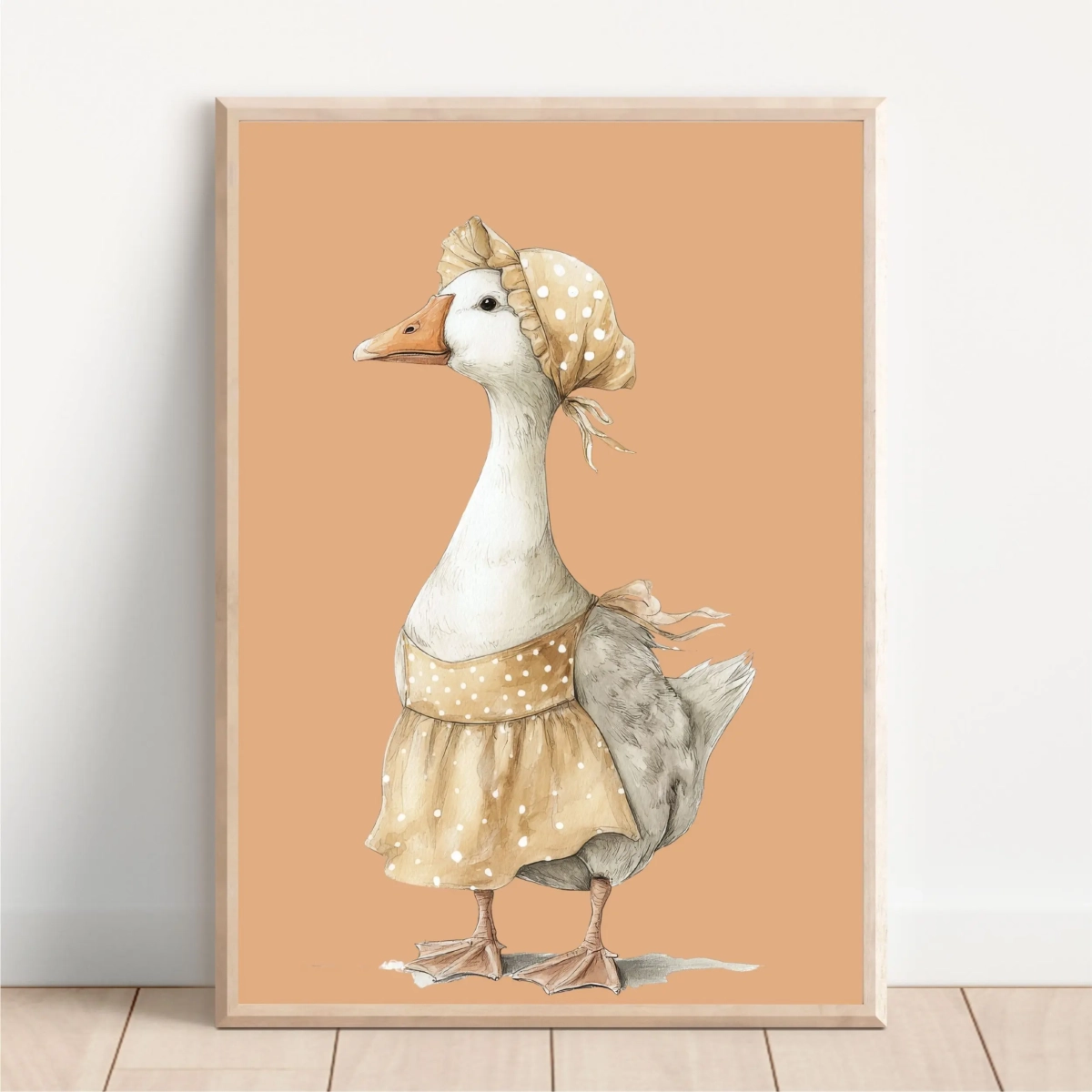 Plakat Gąska retro w fartuszku do pokoju dziecka – Mała Pracownia