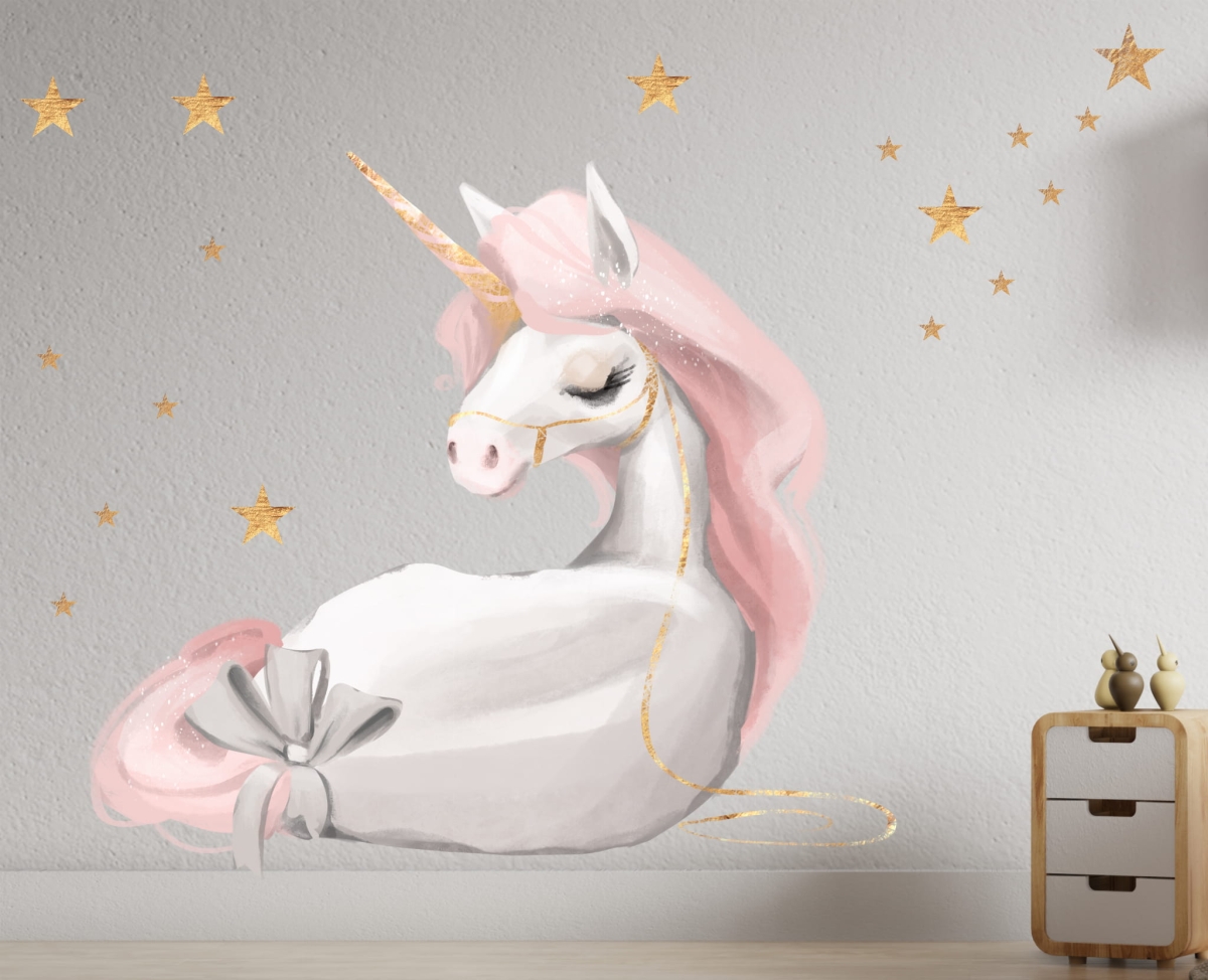 Naklejka jednorożec gold,akwarela .jpg